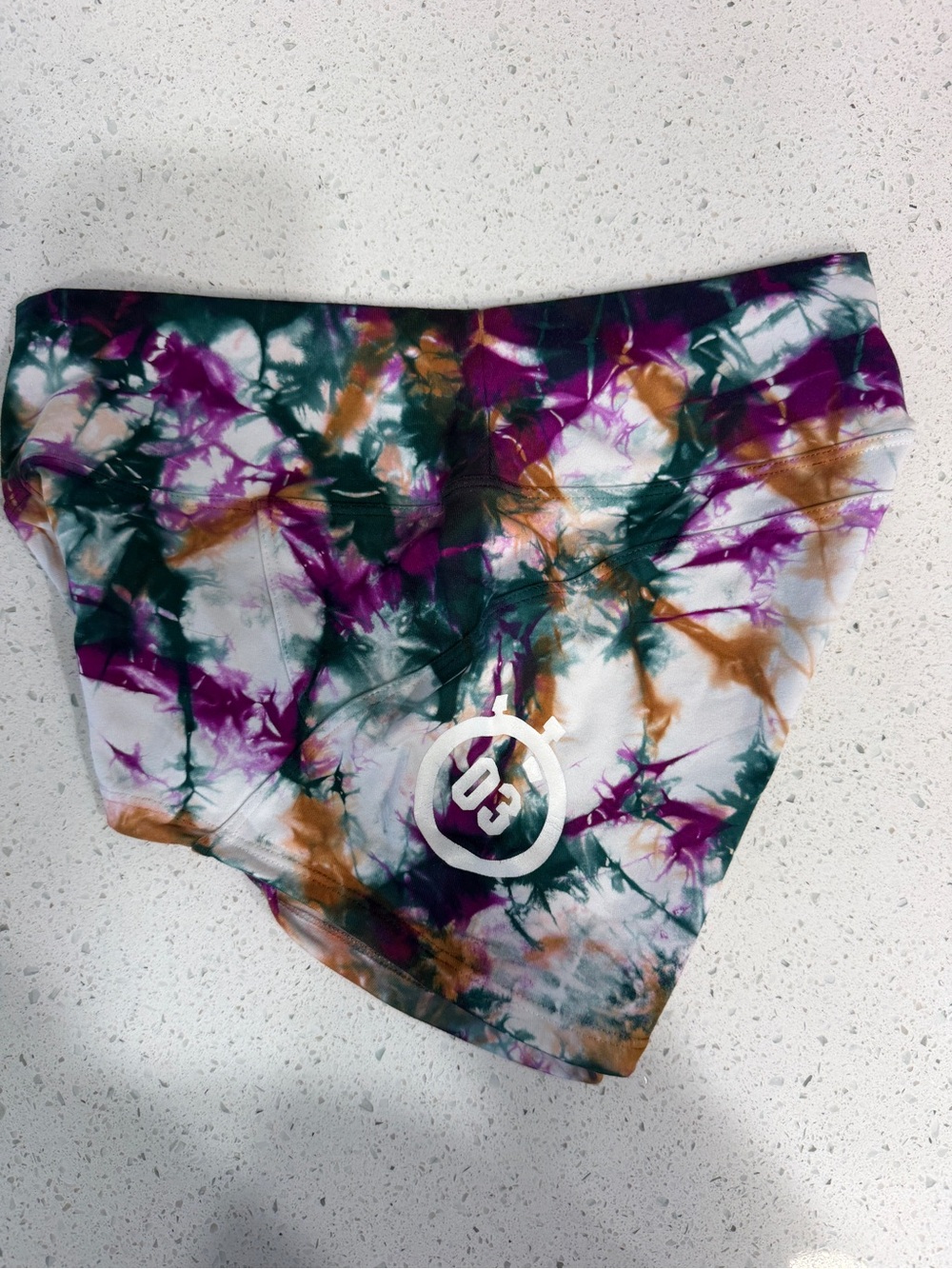 Tie-Dye Workout Shorts with White Logo